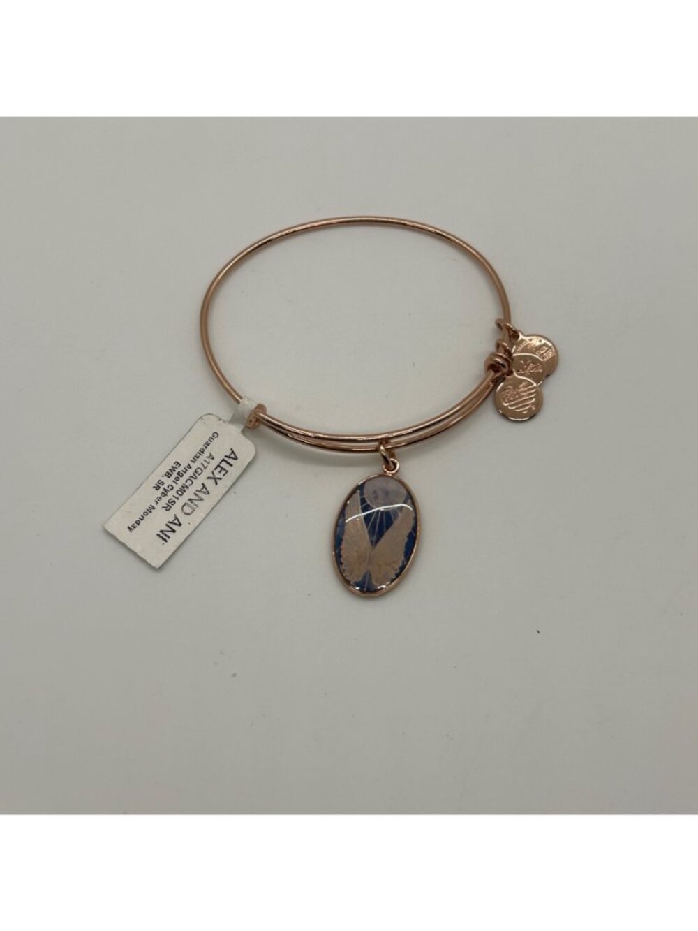 Alex And Ani Guardian Angel Wings Charm Bangle Bracelet Rose Gold Tone - Picture 8 of 11
